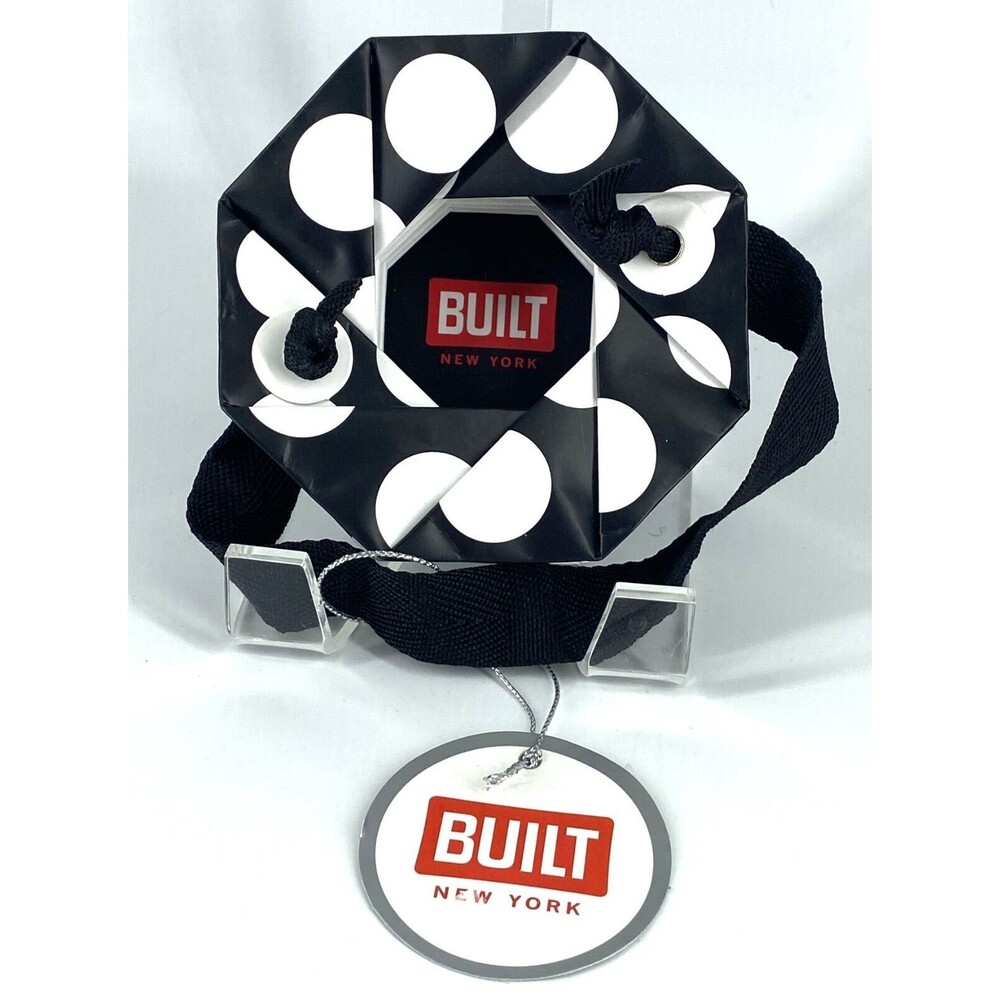 BUILT NY Origami 1-Piece Wine Gift Bag 750ml capacity/Black w/White Dots